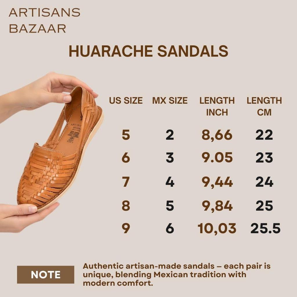 Artisans Bazaar - Mexican Huaraches Sandals for Women Handmade by Artisans in Mexico with Genuine Leather Pre-Hispanic Inspired Traditional Footwear Comfortable Breathable