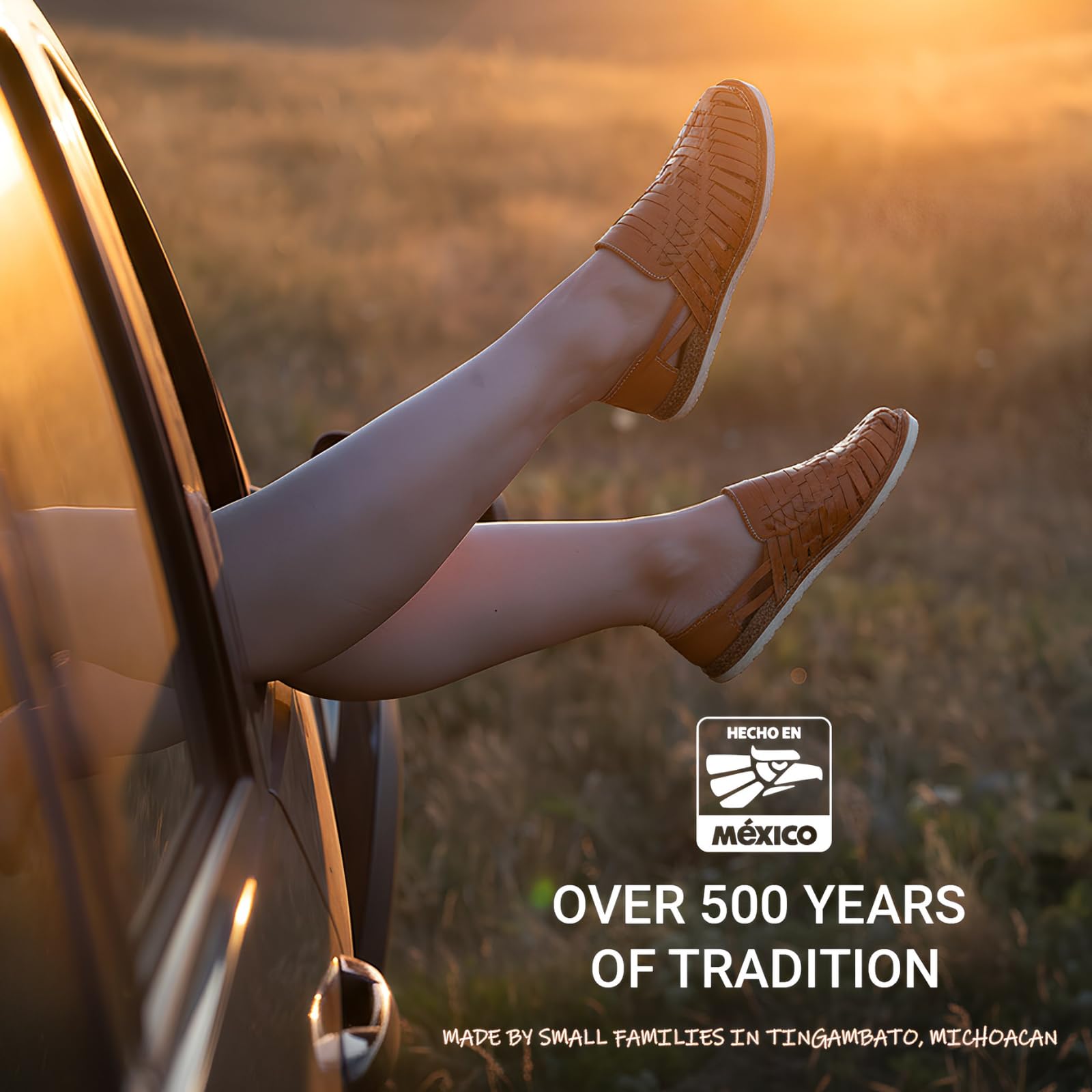 Artisans Bazaar - Mexican Huaraches Sandals for Women Handmade by Artisans in Mexico with Genuine Leather Pre-Hispanic Inspired Traditional Footwear Comfortable Breathable