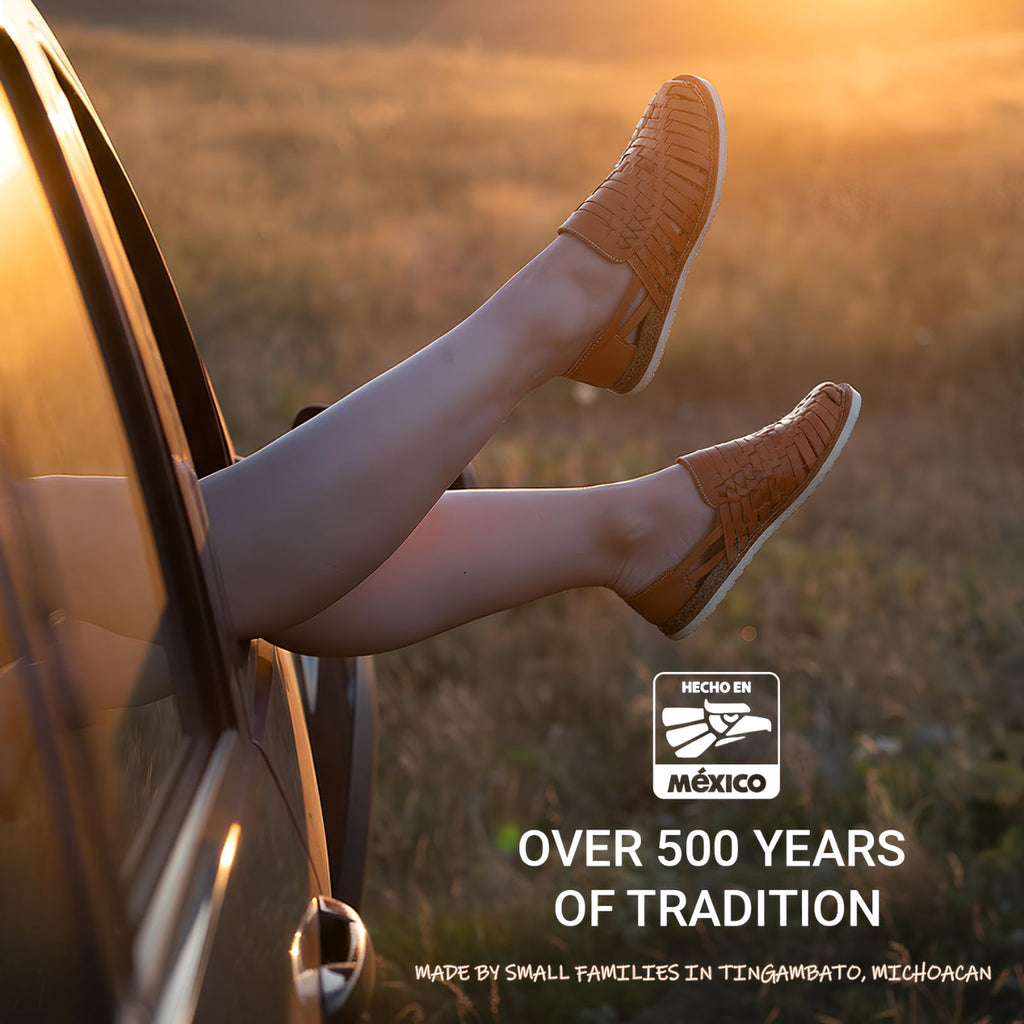Artisans Bazaar - Mexican Huaraches Sandals for Women Handmade by Artisans in Mexico with Genuine Leather Pre-Hispanic Inspired Traditional Footwear Comfortable Breathable