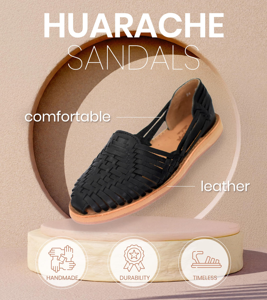Macarena Collection Womens Shoes Leather Sandals for Women | Huarache Handmade Mexican Sandals | Comfortable & Stylish Womens Sandals 4150