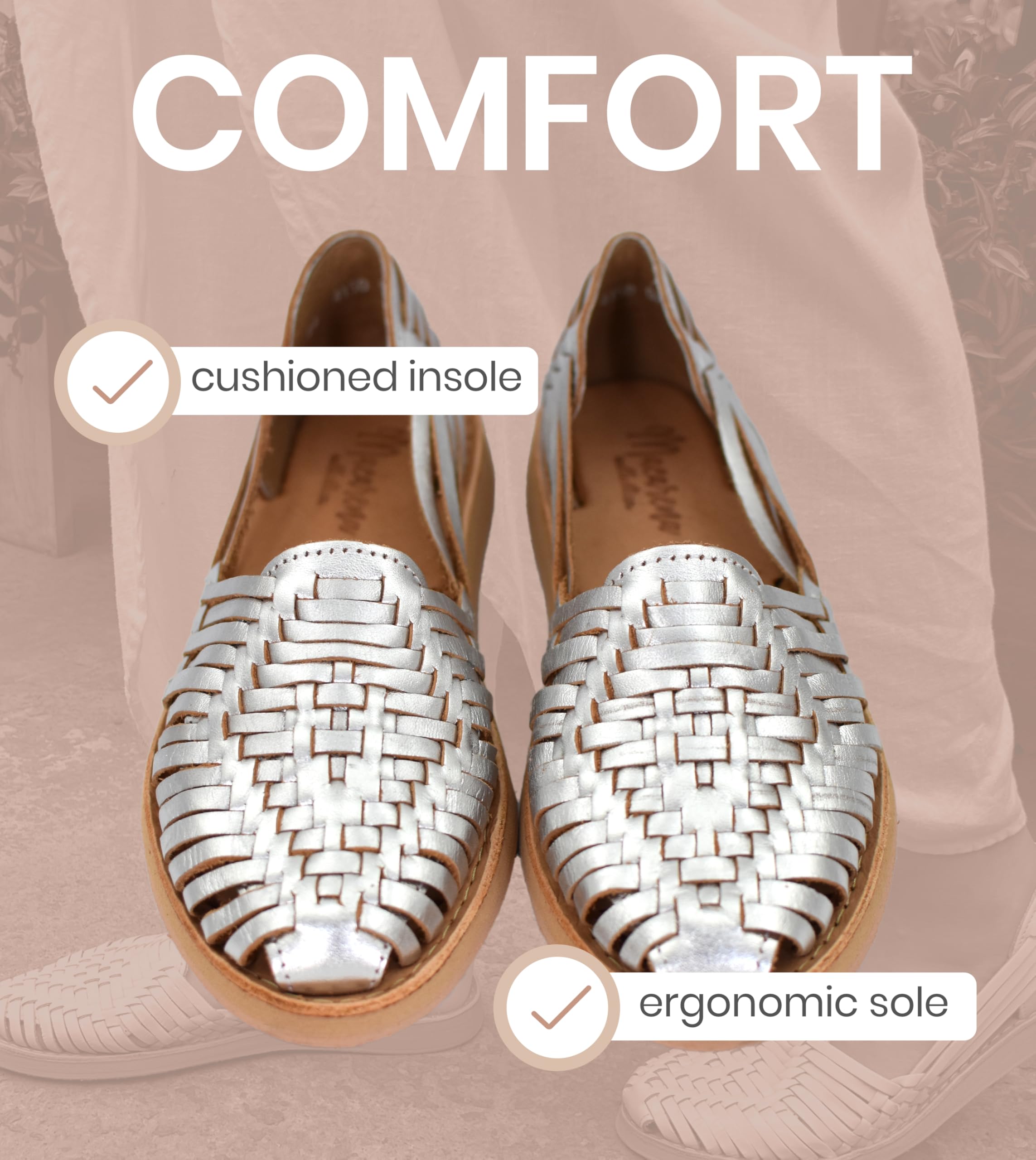 Macarena Collection Womens Shoes Leather Sandals for Women | Huarache Handmade Mexican Sandals | Comfortable & Stylish Womens Sandals 4150