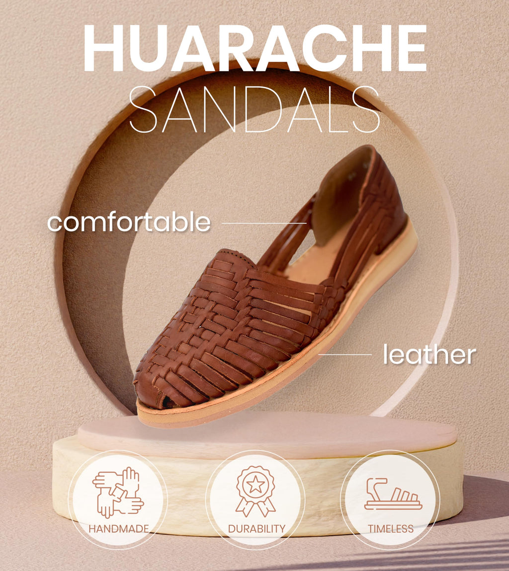 Macarena Collection Womens Shoes Leather Sandals for Women | Huarache Handmade Mexican Sandals | Comfortable & Stylish Womens Sandals 4150